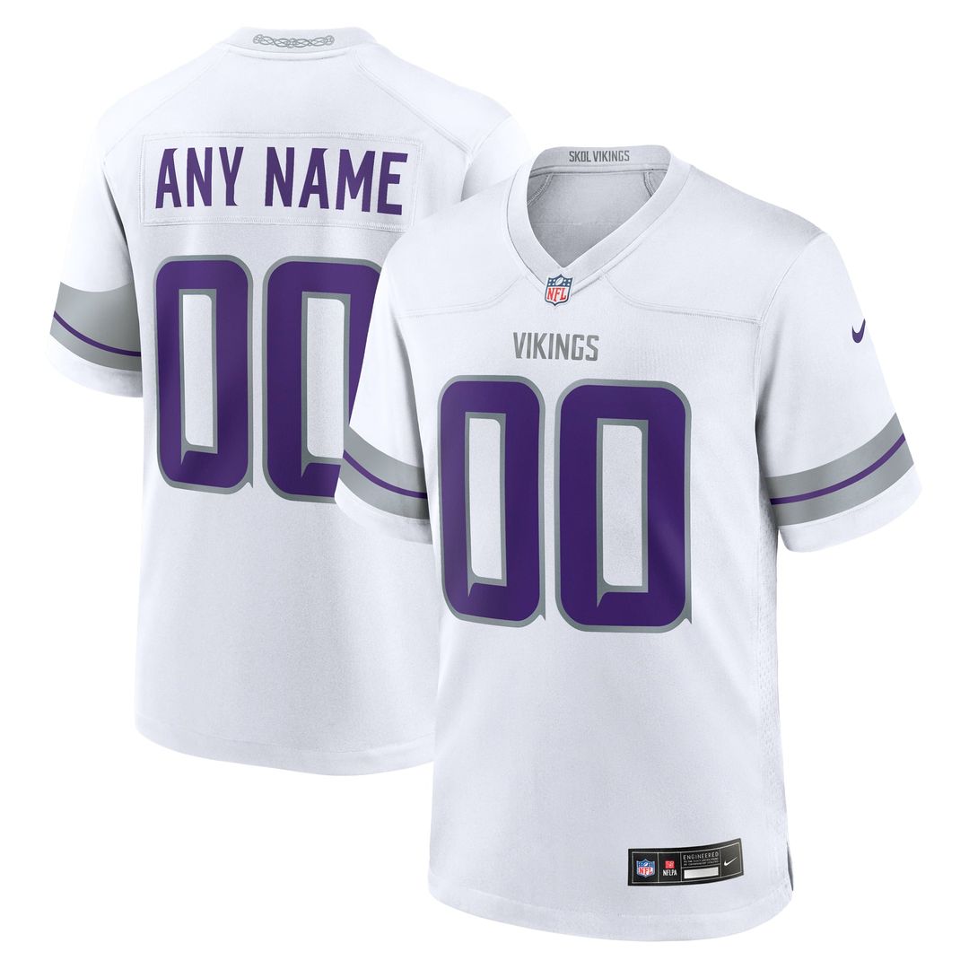 Minnesota Vikings Nike White Alternate Custom Jersey product image 4
