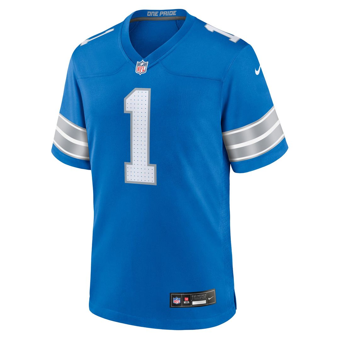 Detroit Lions Number 1 Groom Nike Blue Game Jersey product image 2
