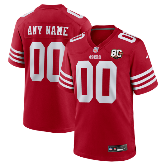 San Francisco 49ers Nike Scarlet 80th Anniversary Custom product image 1