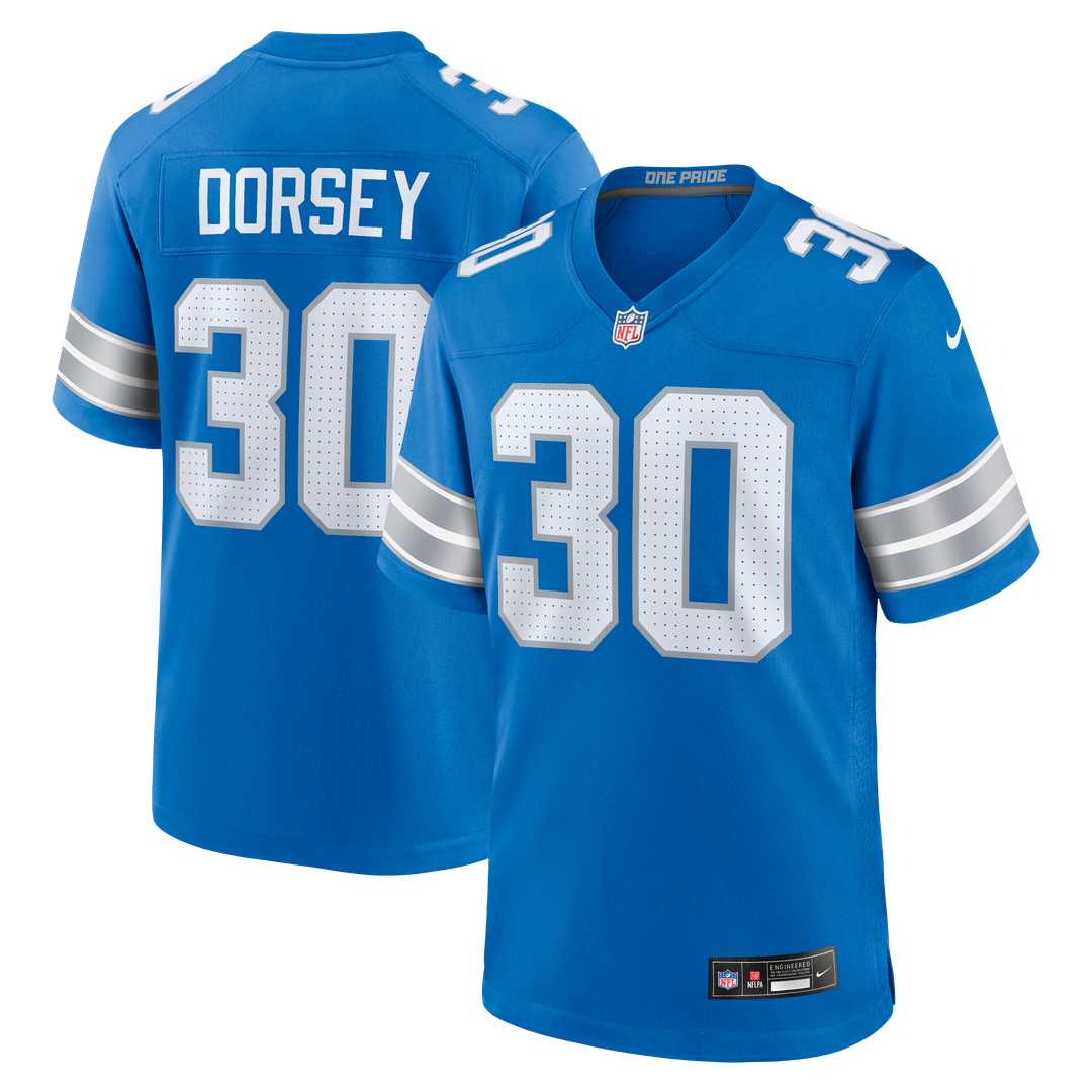 Detroit Lions Khalil Dorsey Nike Blue Game Jersey product image 1