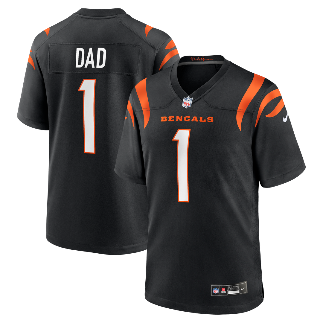 Cincinnati Bengals Number 1 Dad Nike Black Game Jersey product image 1
