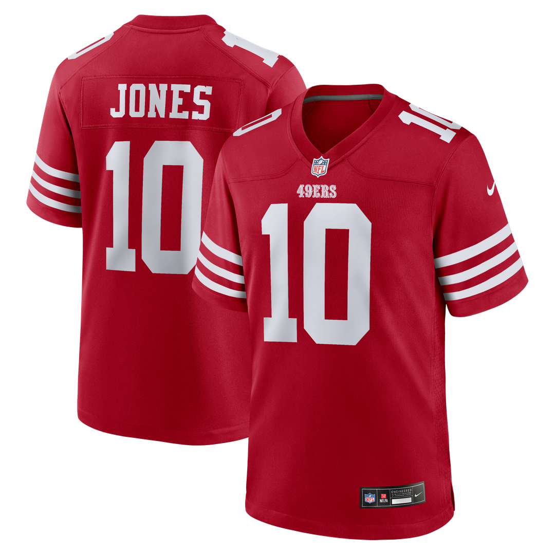 San Francisco 49ers Mac Jones Nike Scarlet Game Jersey product image 1