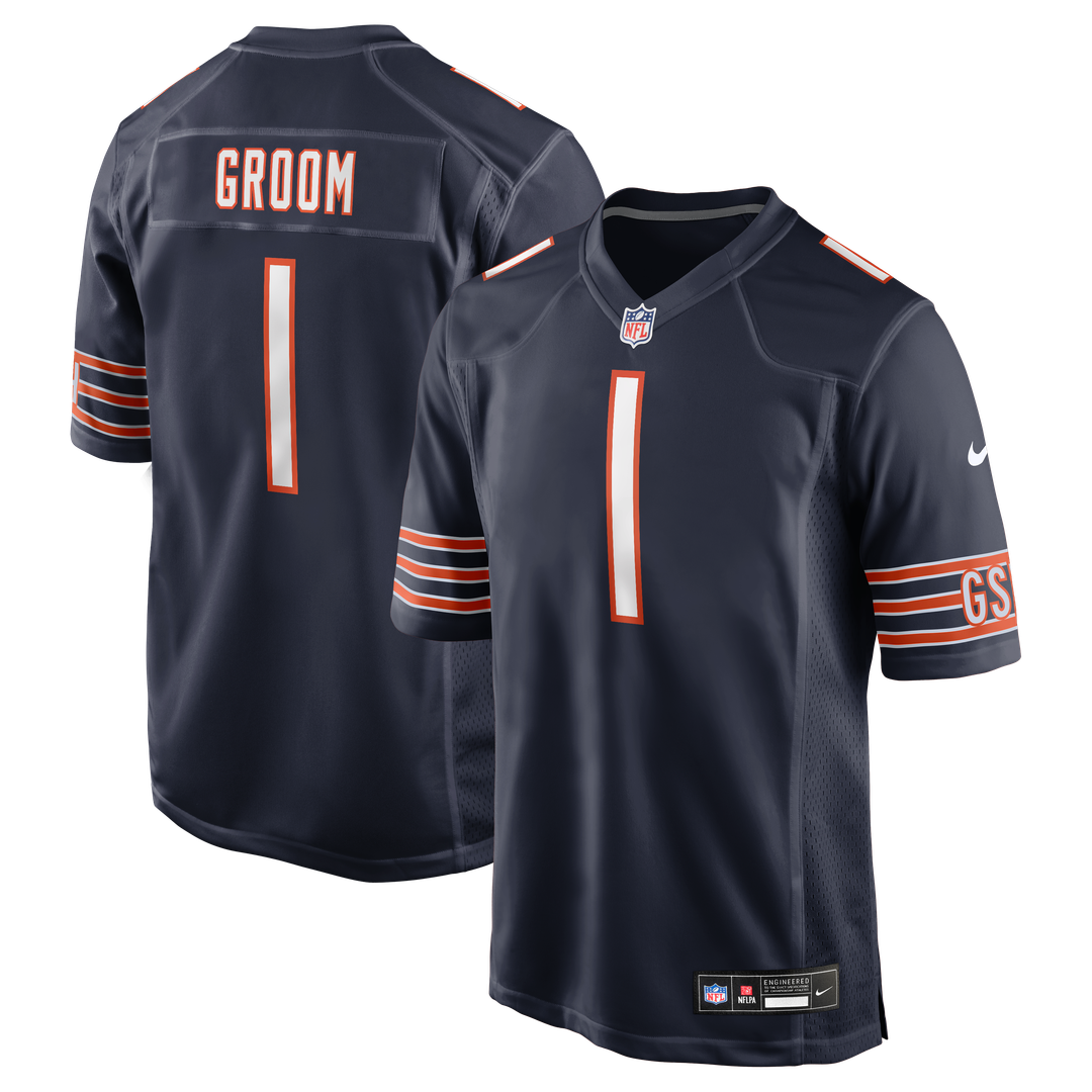 Chicago Bears Number 1 Groom Nike Navy Game Jersey product image 1