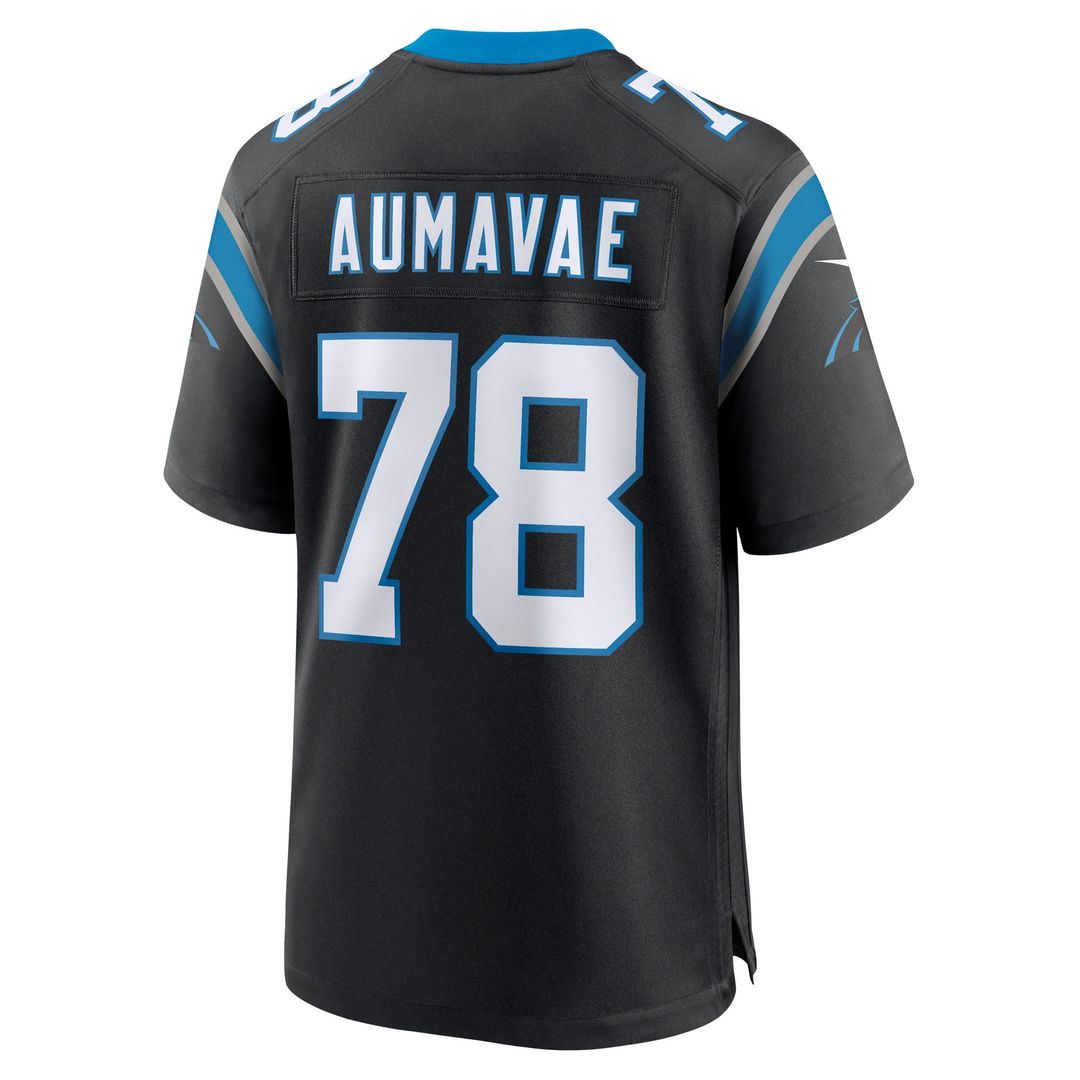 Carolina Panthers Popo Aumavae Nike Black Game Jersey product image 3