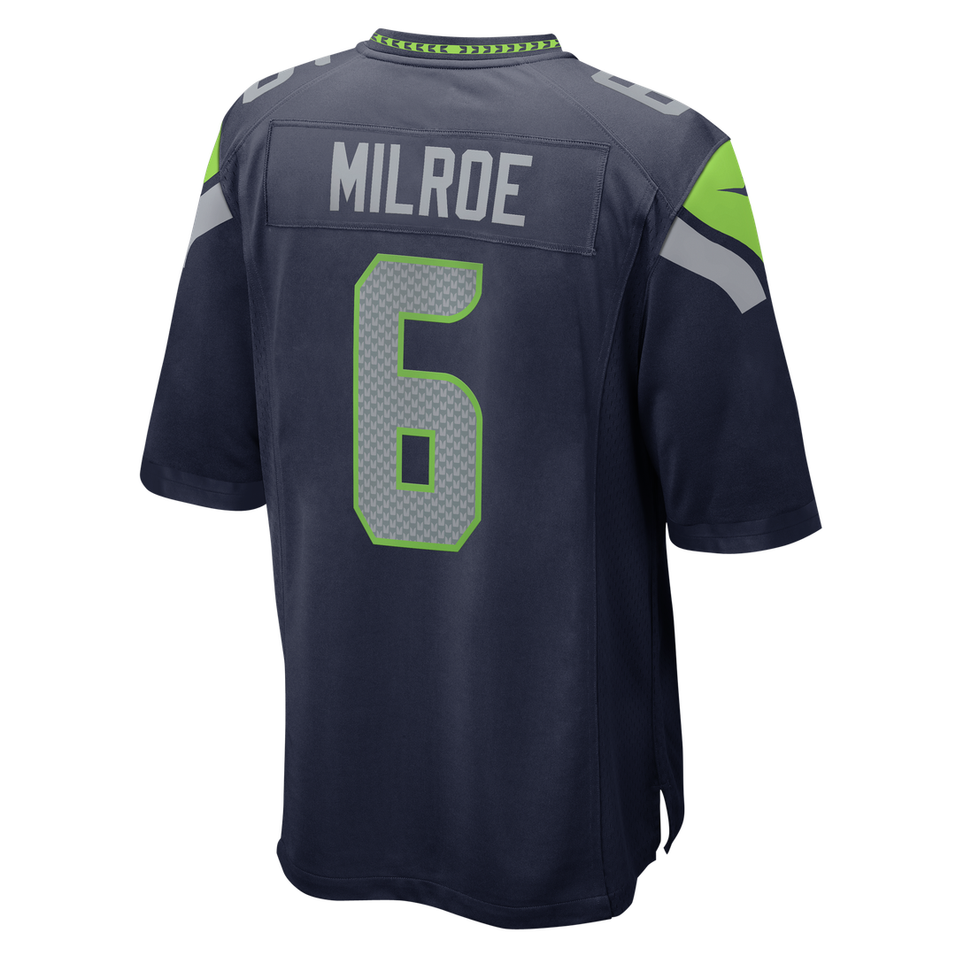Seattle Seahawks Jalen Milroe Nike College Navy Game Jersey product image 3