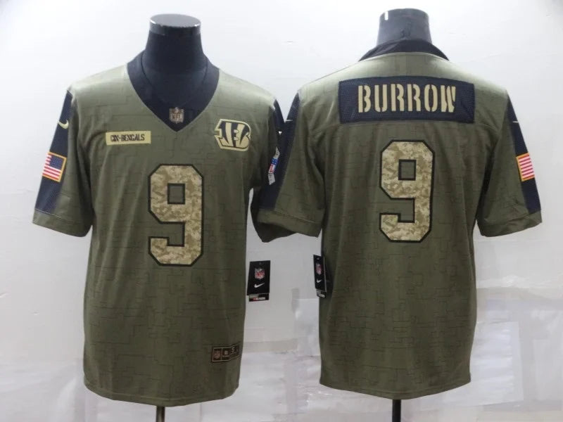 Joe Burrow Cincinnati Bengals military salute to service Jersey product image 3, provided for visual reference and product