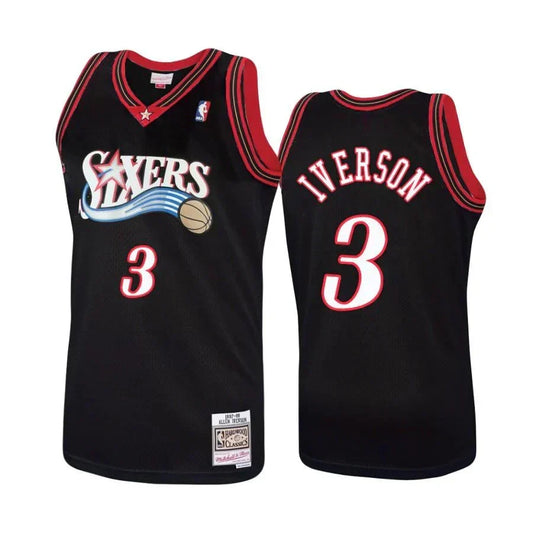 Allen Iverson Philadelphia 76ers Mitchell & Ness Hardwood Classics 1997/98 Jersey - Black product image 1, provided for