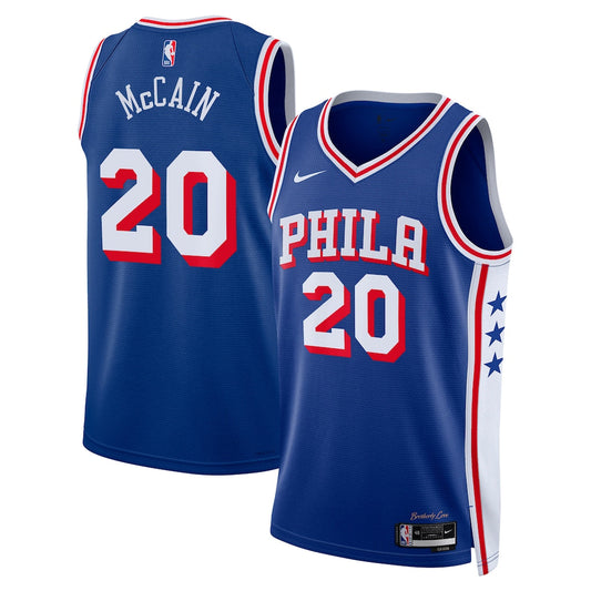 Jared McCain Philadelphia 76ers Jersey - Icon Edition - Royal product image 1, provided for visual reference and product