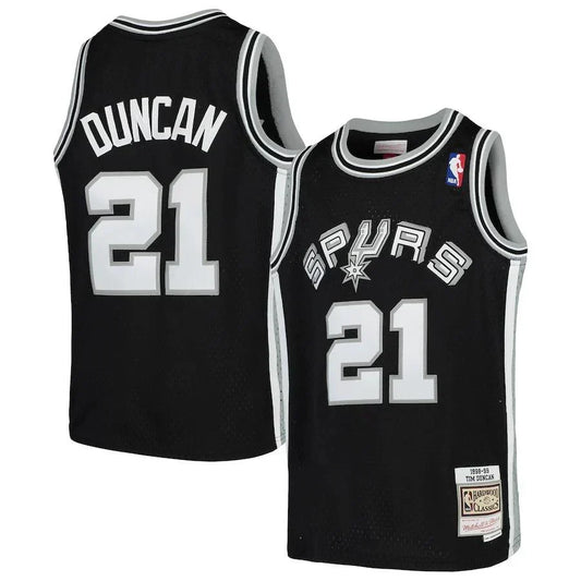 Tim Duncan San Antonio Spurs Hardwood Classics 1998/99 Jersey - Black product image 1, provided for visual reference and