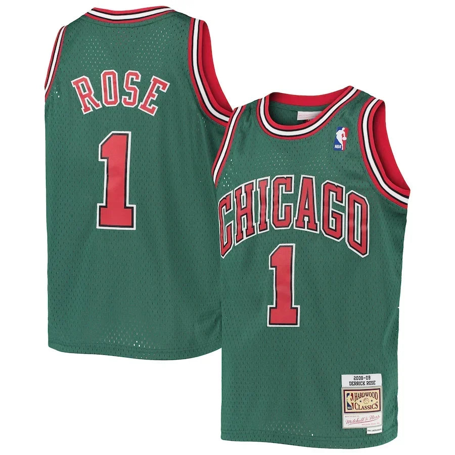 Derrick Rose Chicago Bulls 2008/09 Hardwood Classics Jersey - Green product image 1, provided for visual reference and