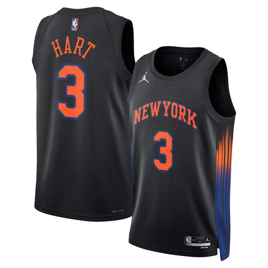 Josh Hart New York Knicks Unisex Jersey - Statement Edition - Black product image 1, provided for visual reference and