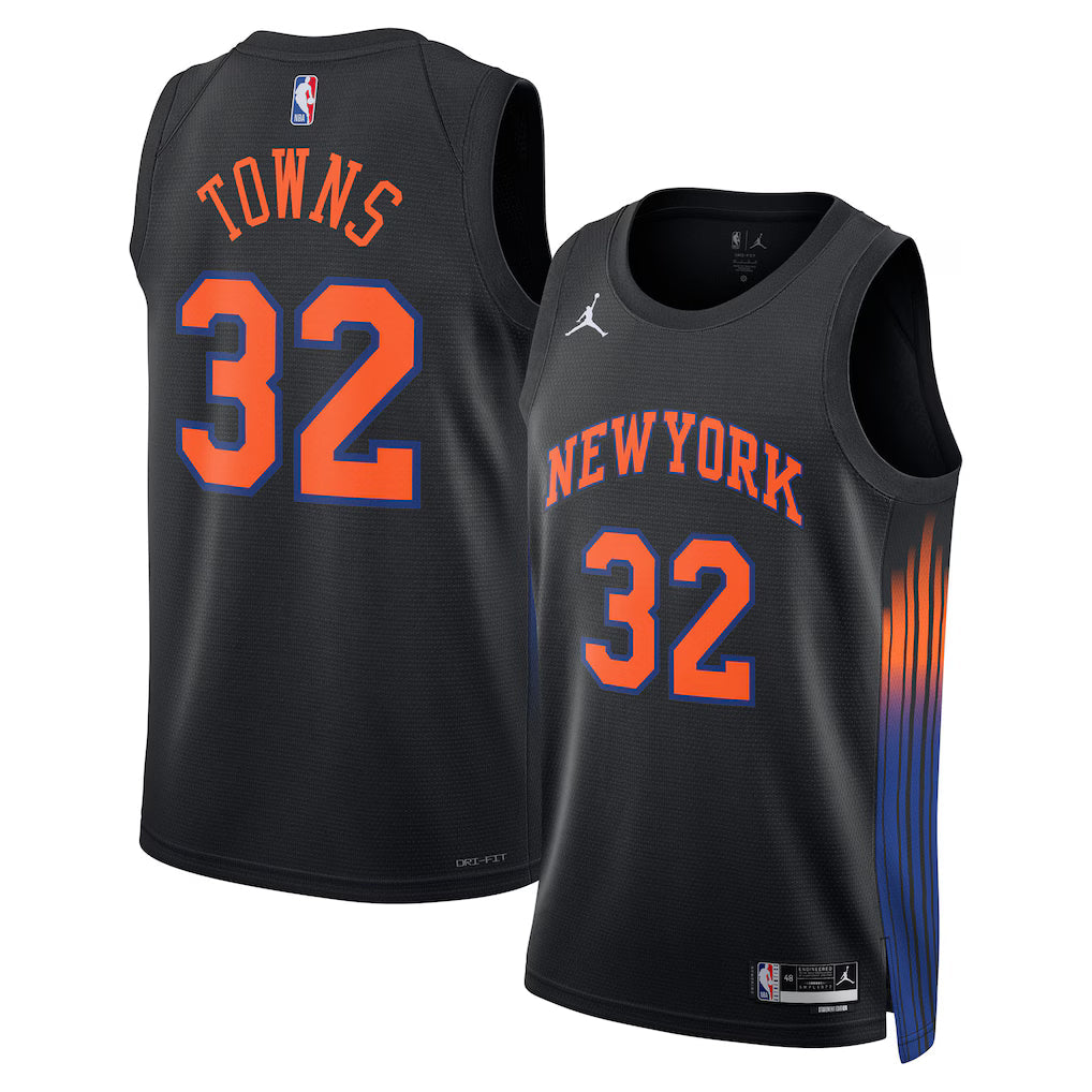 Karl-Anthony Towns New York Knicks Unisex Jersey - Statement Edition - Black product image 1, provided for visual reference