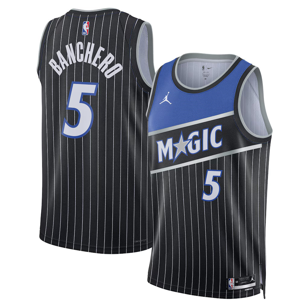 Paolo Banchero Orlando Magic Unisex Jersey - Statement Edition - Black product image 1, provided for visual reference and