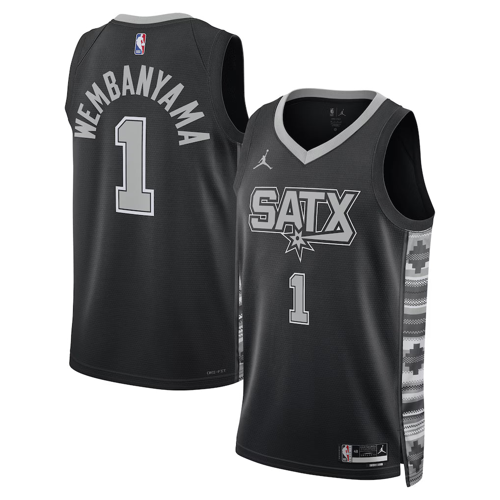 Victor Wembanyama San Antonio Spurs Unisex Jersey - Statement Edition - Black product image 1, provided for visual reference