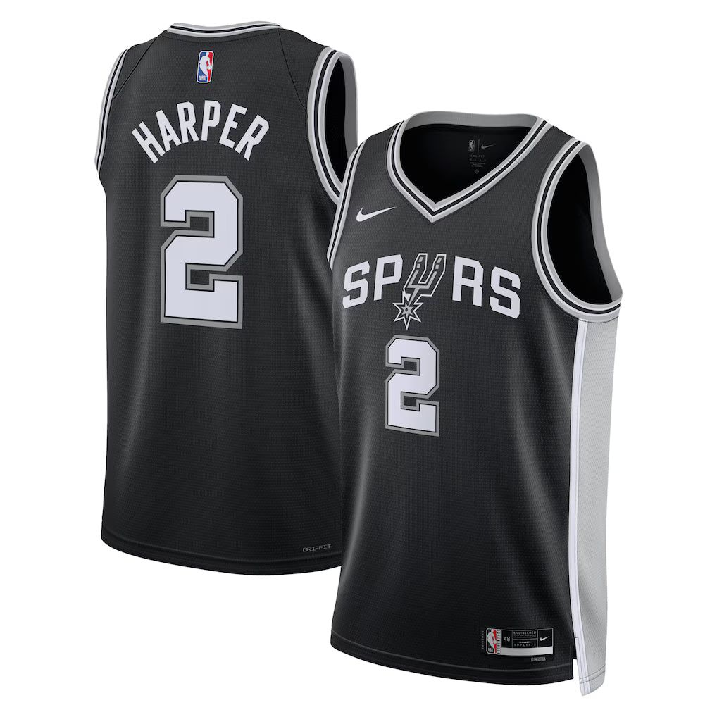 Dylan Harper San Antonio Spurs Unisex 2025 NBA Draft First Round Pick Jersey - Icon Edition - Black product image 1,
