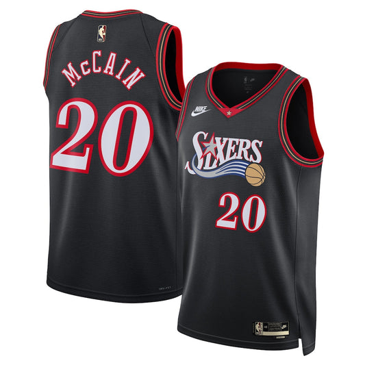 Jared McCain Philadelphia 76ers Unisex Jersey - Classic Edition - Black product image 1, provided for visual reference and