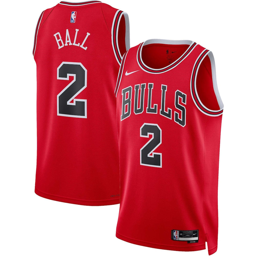 Lonzo Ball Chicago Bulls Unisex Swingman Jersey - Icon Edition - Red product image 1, provided for visual reference and
