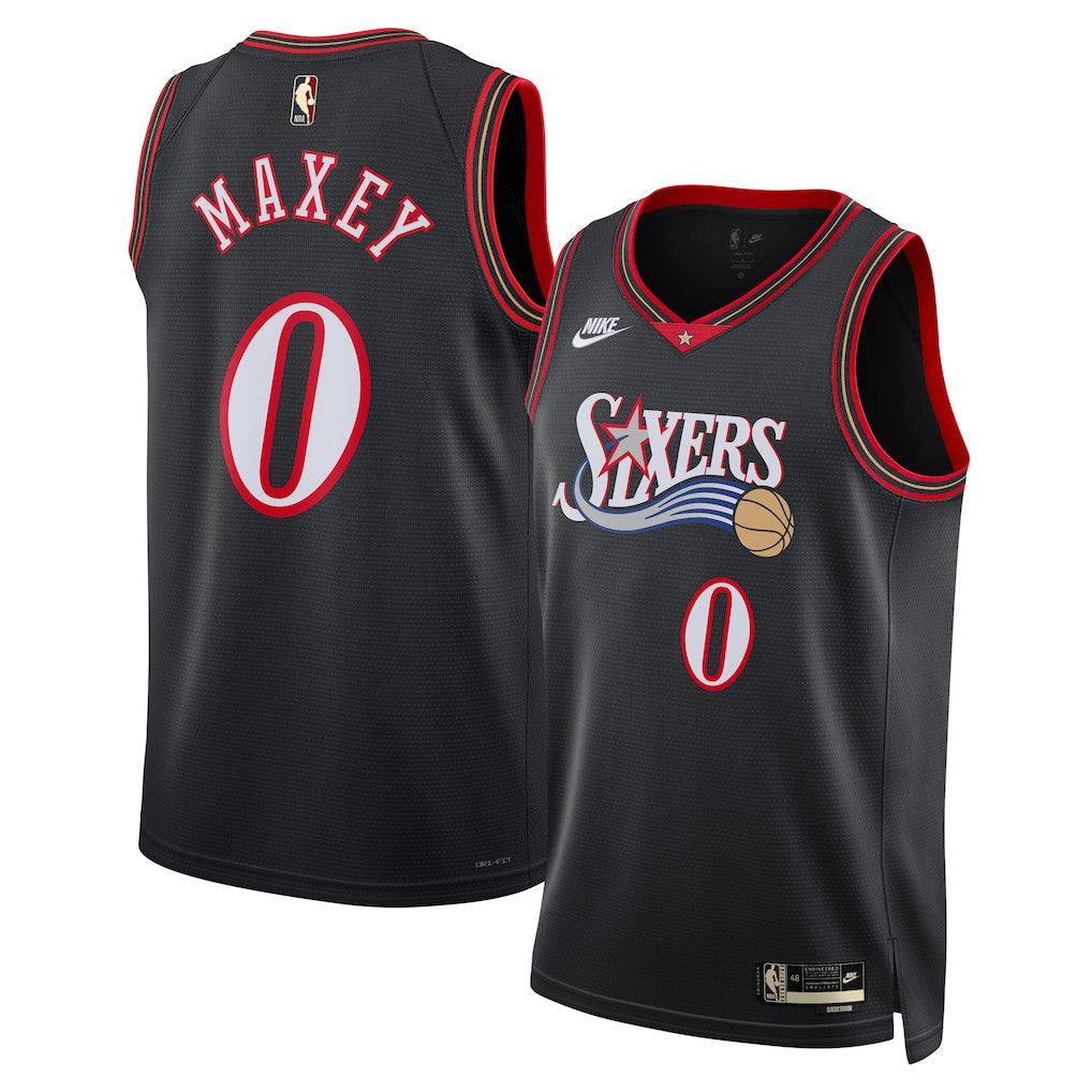 Tyrese Maxey Philadelphia 76ers Unisex Jersey - Classic Edition - Black product image 1, provided for visual reference and