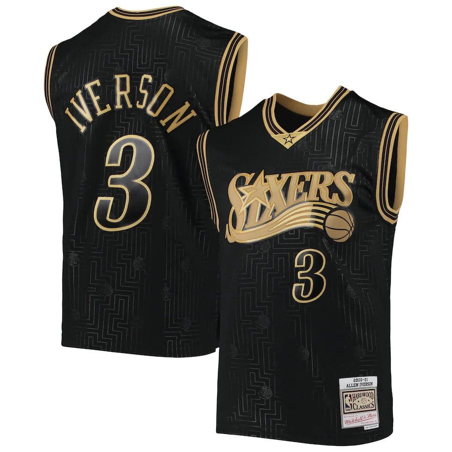 Allen Iverson Philadelphia 76ers 2000/01 Hardwood Classics Jersey - Black product image 1, provided for visual reference and